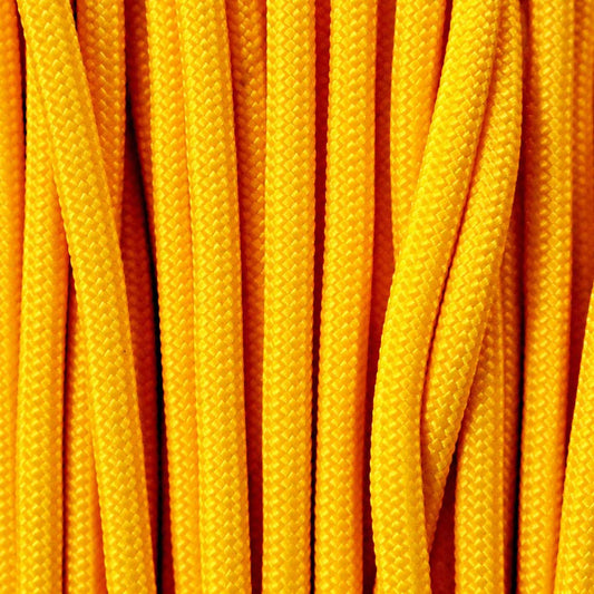 4.75 mm (3/16”) 750 Paracord Canary Yellow Made in the USA Nylon/Nylon (100 ft) El Wood Braiding Co