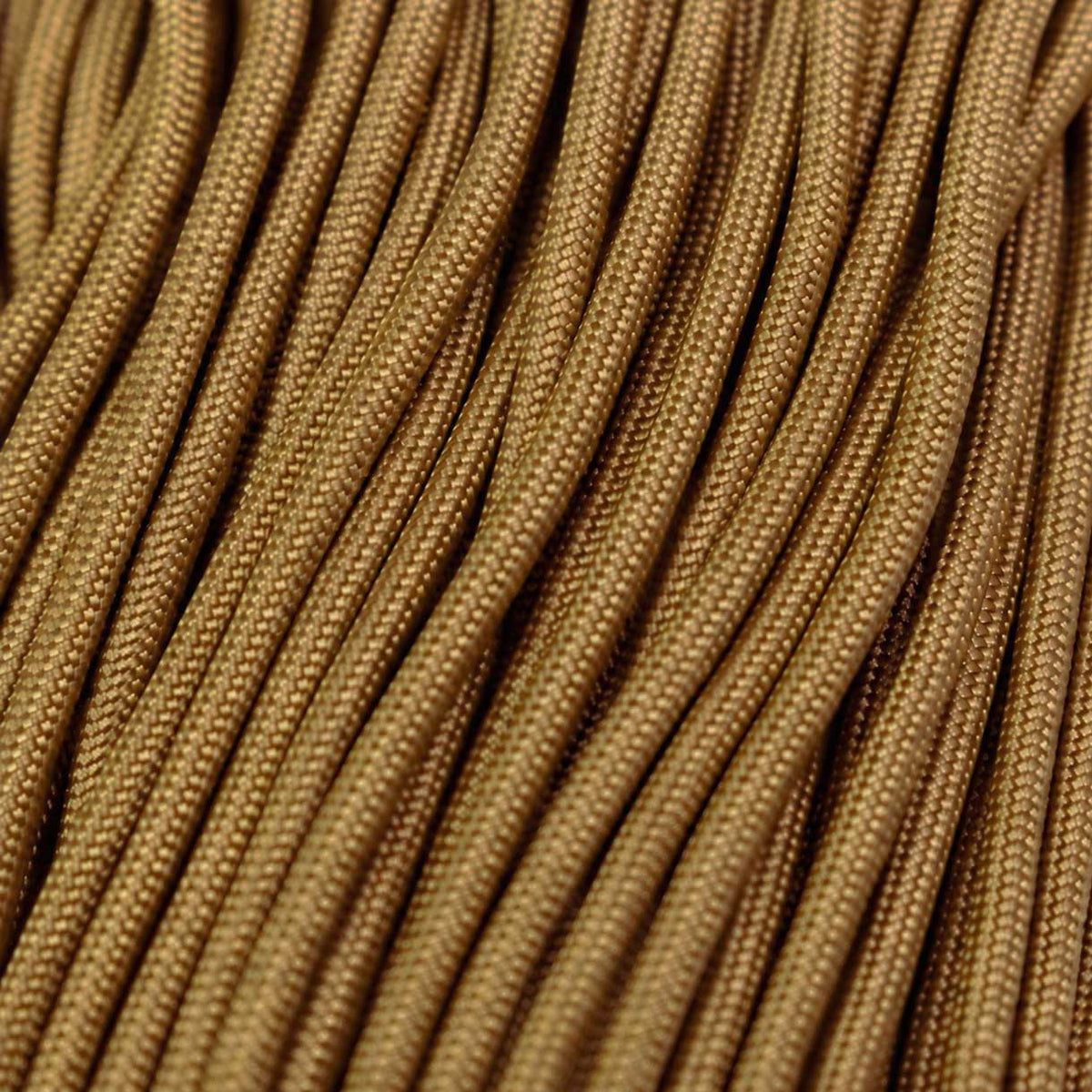 4.75 mm (3/16”) 750 Paracord Gold Made in the USA Nylon/Nylon (100 ft) El Wood Braiding Co