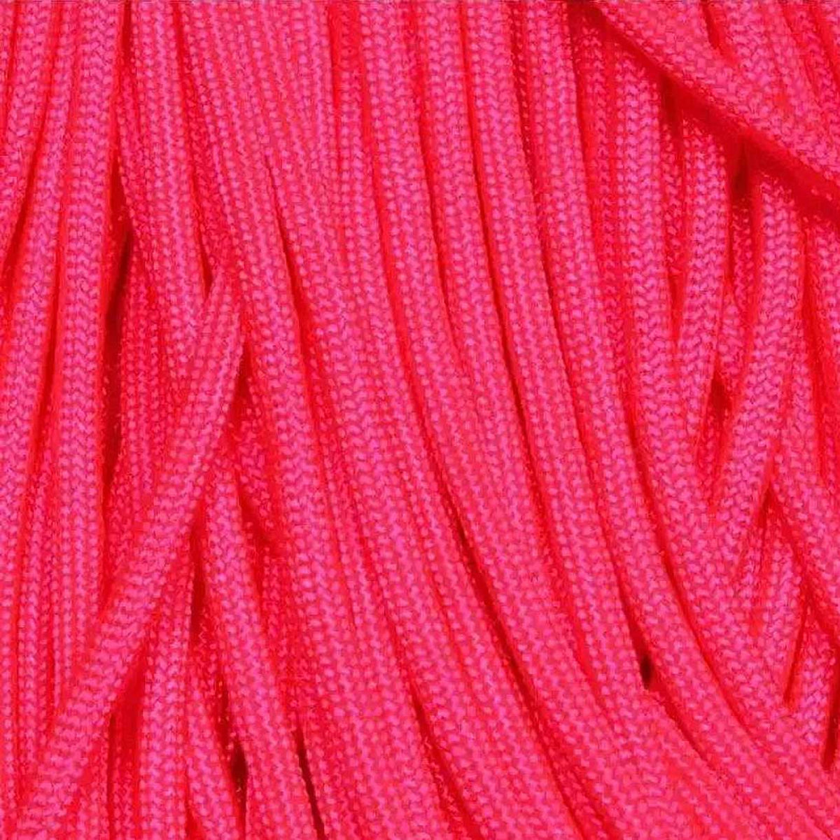 4.75 mm (3/16”) 750 Paracord Neon Pink Made in the USA Nylon/Nylon (100 ft) El Wood Braiding Co
