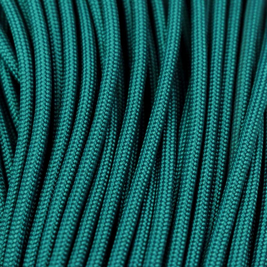 4.75 mm (3/16”) 750 Paracord Neon Turquoise Made in the USA Nylon/Nylon (100 ft) El Wood Braiding Co