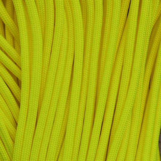 4.75 mm (3/16”) 750 Paracord Neon Yellow Made in the USA Nylon/Nylon (100 ft) El Wood Braiding Co