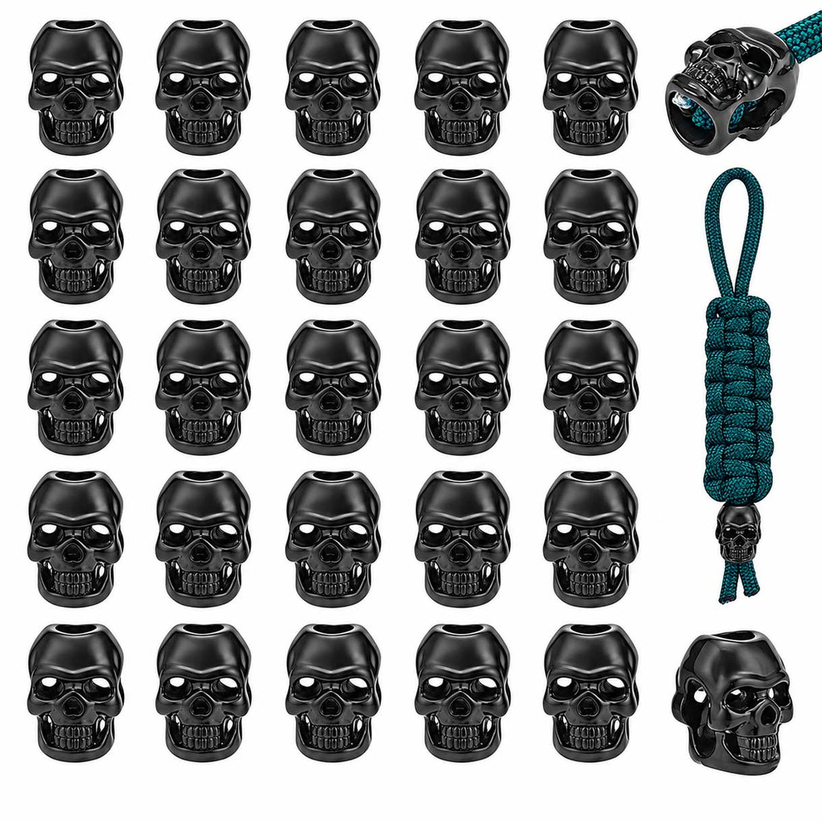 40 Pcs Alloy Black Skull Bead/Charms (1-set) 280-