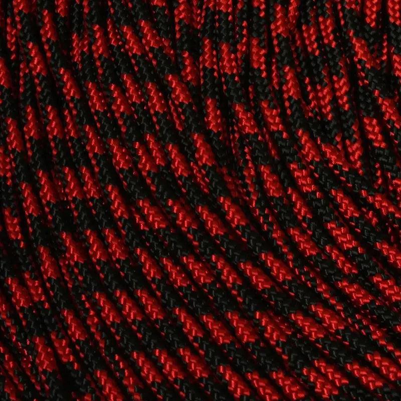 425 Imperial Red & Black 50/50 Made in the USA (100 FT.)  163- nylon/nylon paracord