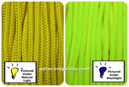 425 Paracord Neon Yellow Made in the USA (100 FT.)  163- nylon/nylon paracord