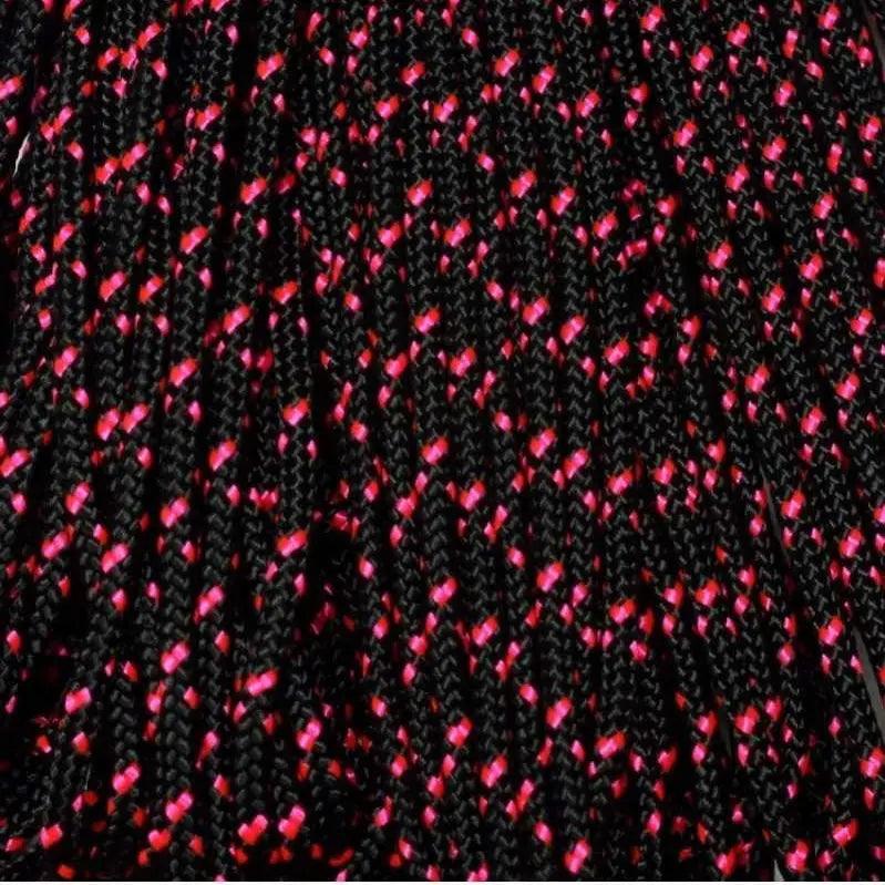425 Paracord Black W/Neon Pink Made in the USA Nylon/Nylon (100 FT.) - Paracord Galaxy