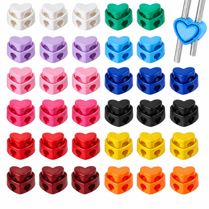 44 Pcs 11 Colors Plastic Heart Cord Lock/Stop (1 Set) paracordwholesale