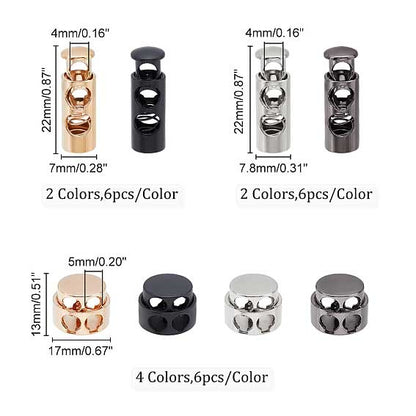 48 Pcs 8 Styles Cord Lock/Stop (1 Set) paracordwholesale
