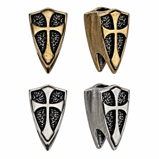 4 Pcs 2 Colors Cross and Shield Bead/Charm Brass (1-set) 280-