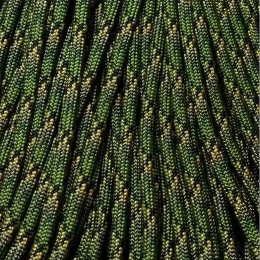 4 mm (5/32”) 550 Paracord Jager Camo Made in the USA Nylon/Nylon (100 ft) El Wood Braiding Co