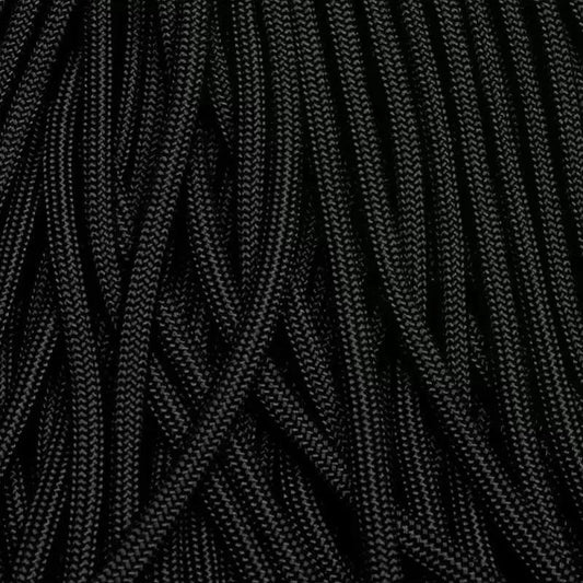 4 mm (5/32”) 550 Paracord Jet Black Made in the USA Nylon/Nylon