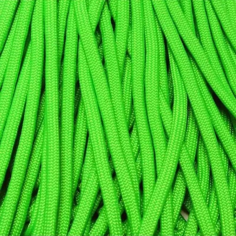 4 mm (5/32”) 550 Paracord Neon Green Made in the USA Nylon/Nylon El Wood Braiding Co