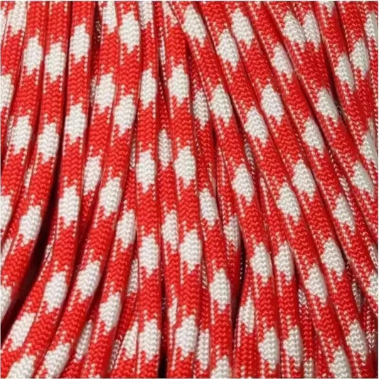 4 mm (5/32”) 550 Paracord Strawberry Fields Made in the USA Nylon/Nylon (100 ft) El Wood Braiding Co