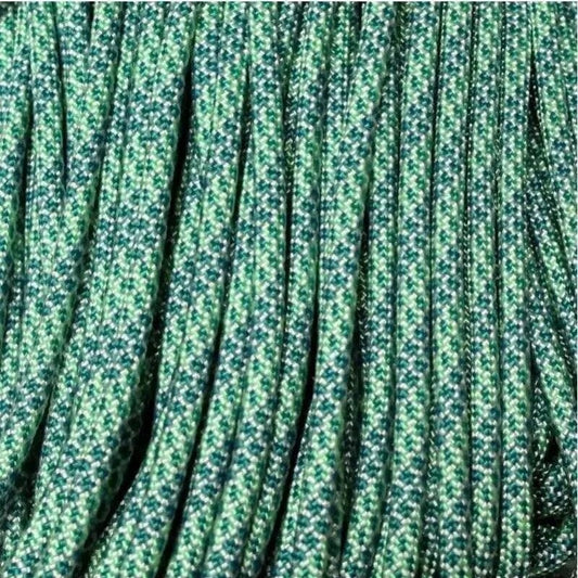 4 mm (5/32”) 550 Paracord Tropical Ocean Made in the USA Nylon/Nylon (100) El Wood Braiding Co