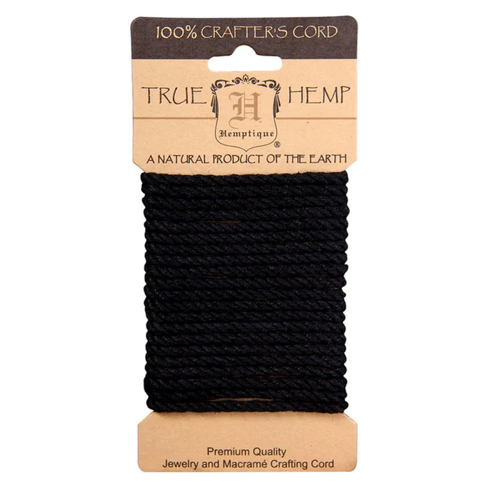 4 mm (5/32") Black Twisted Hemp Rope 162-121
