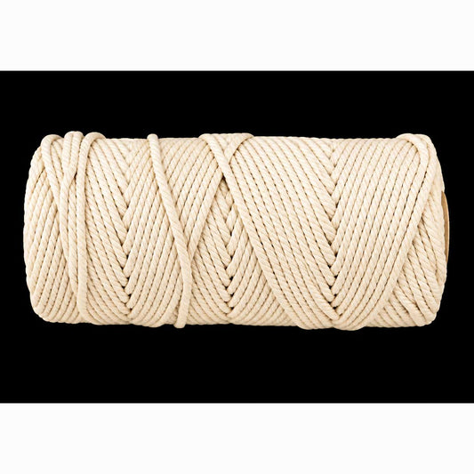 4 mm (5/32") Navajo White Twisted Cotton Macrame Rope 100 m (109 yd) 280-