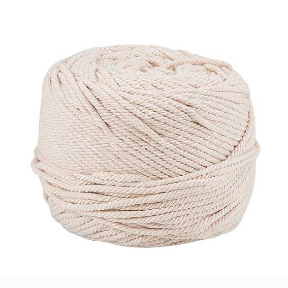 4 mm (5/32") Navajo White Twisted Cotton Macrame Rope 100 m (109 yd) 280-