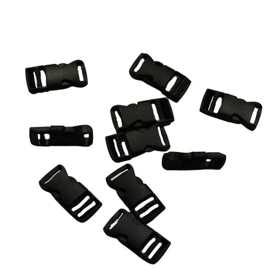 5/8 Inch Black Flat Side Release Buckles (10 Pack)  paracordwholesale