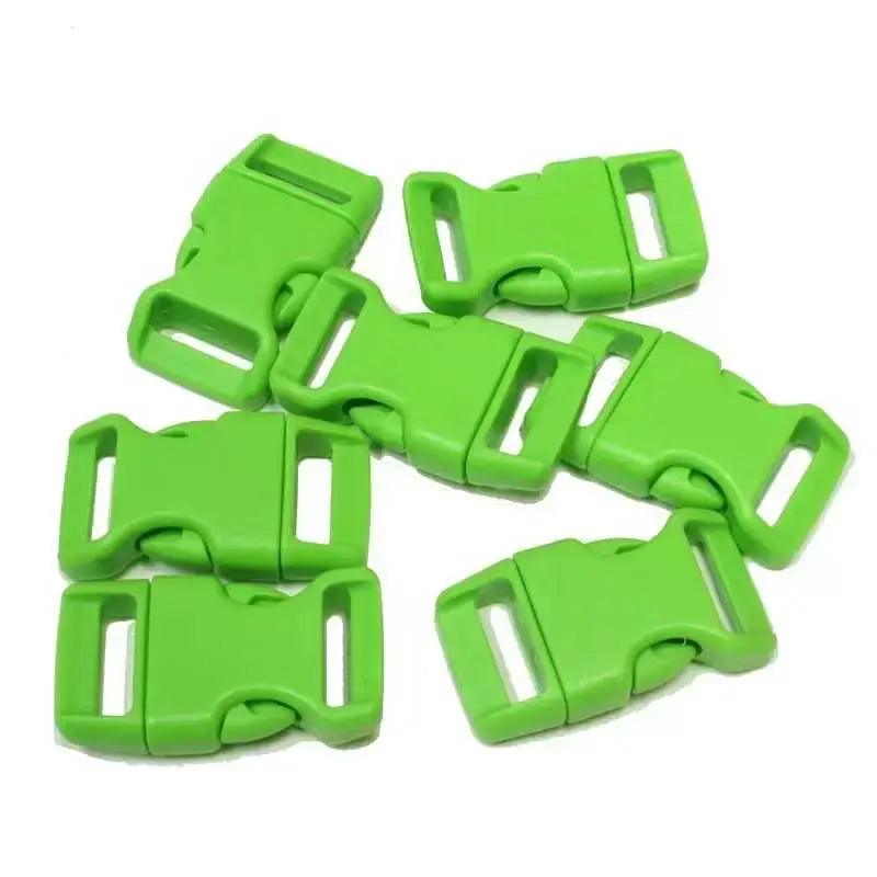 5/8 Inch Green Curved Side Release Buckle (10 Pack)  paracordwholesale