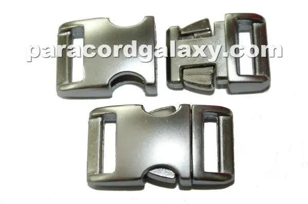 5/8 Inch High Polish Satin Aluminum Side Release Buckle  (1 Pack)  paracordwholesale