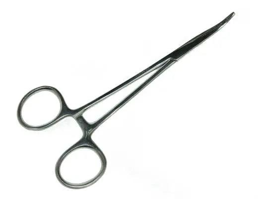 5 Inch Forceps Bent Nose Stainless Steel (1 Pack)  paracordwholesale