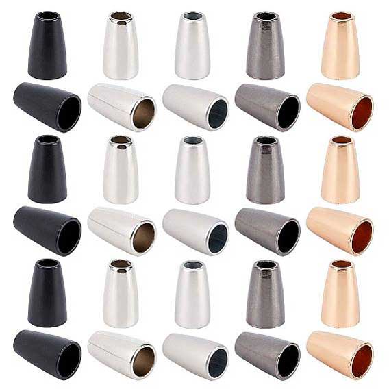 50Pcs 5 Colors Alloy Cord Ends
