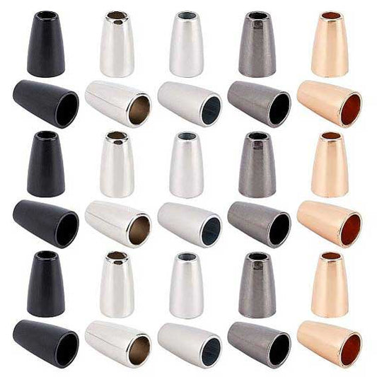 50Pcs 5 Colors Alloy Cord Ends