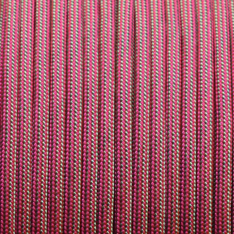 550 Paracord Neon Pink with Mint Stripes Made in the USA (1000 FT.)  paracordwholesale