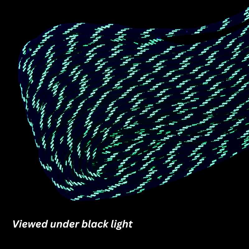 550 Paracord Armed Forces / Federal (Thin Neon Green Line) Made in the USA Nylon/Nylon (100 FT.) - Paracord Galaxy