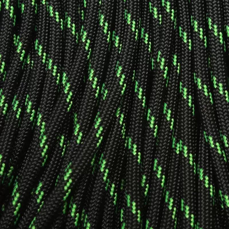 550 Paracord Armed Forces / Federal (Thin Neon Green Line) Made in the USA Nylon/Nylon (100 FT.) - Paracord Galaxy