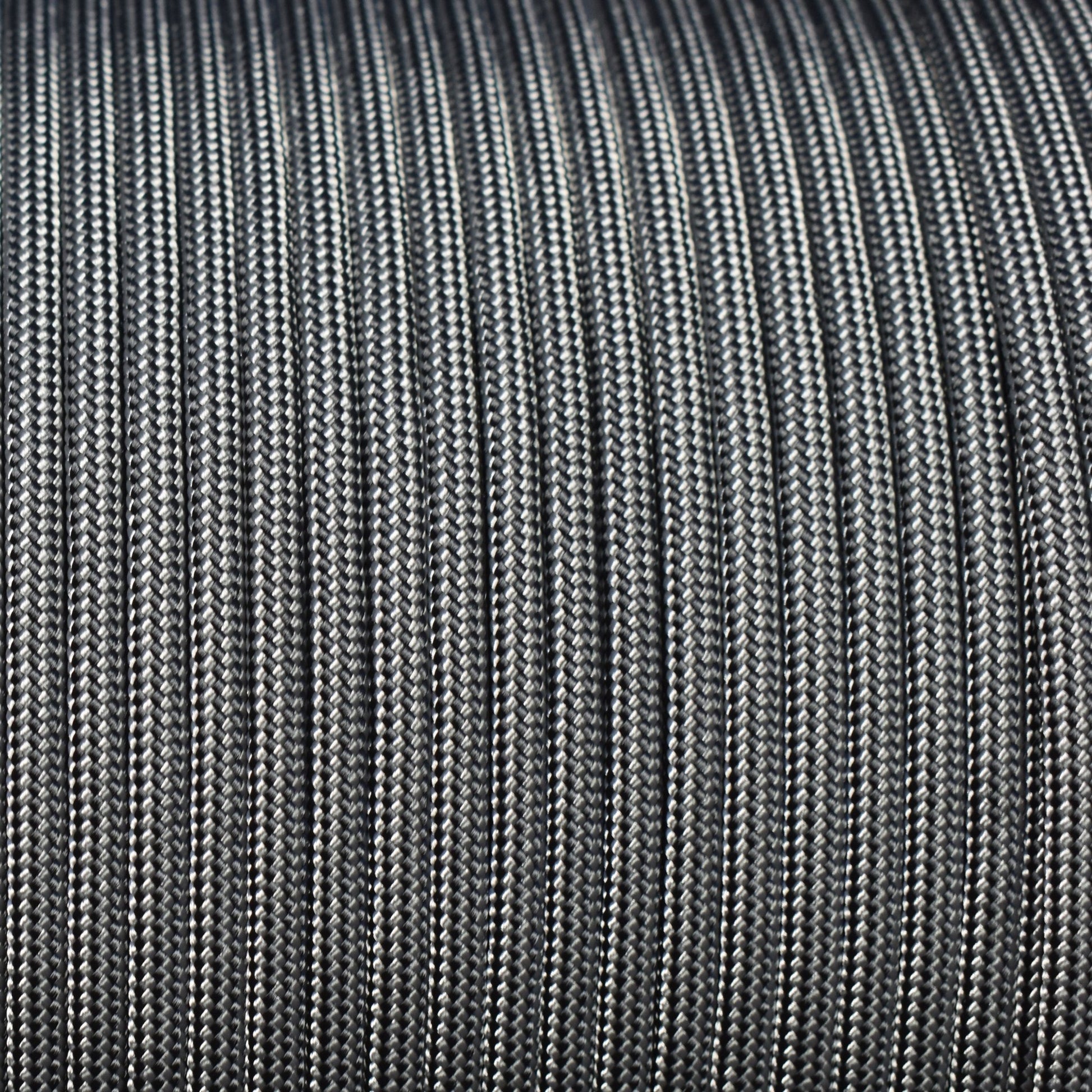 550 Paracord Black and Charcoal Stripes Made in the USA Nylon/Nylon (1000 FT.) - Paracord Galaxy