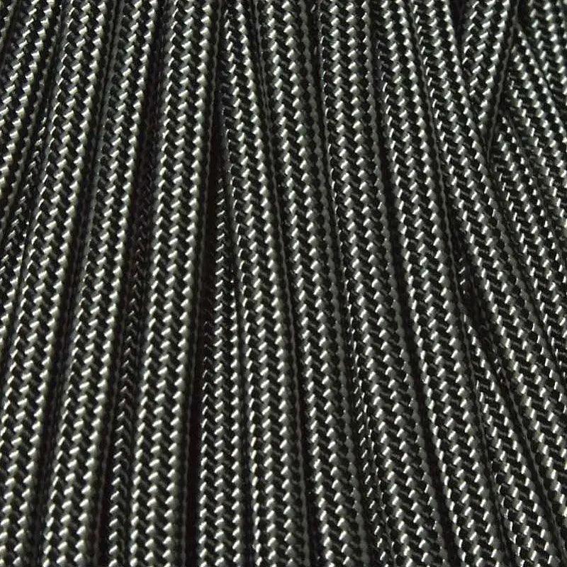 550 Paracord Black and Silver Gray Stripes Made in the USA Nylon/Nylon - Paracord Galaxy