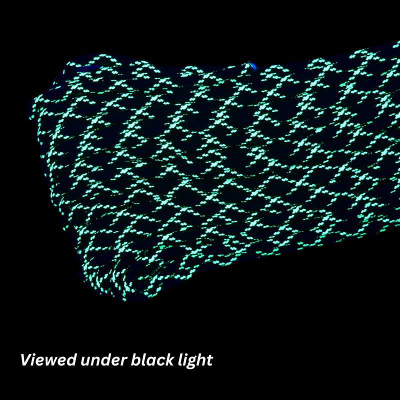 550 Paracord Black w/ Neon Green X Made in the USA Nylon/Nylon (100 FT.) - Paracord Galaxy