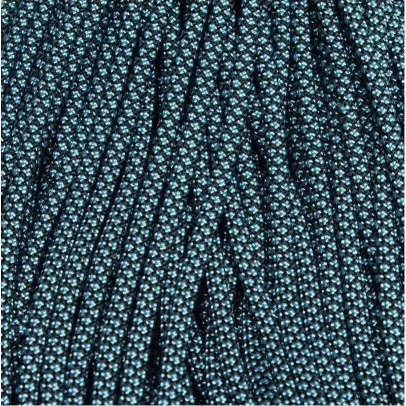550 Paracord Black with Baby Blue Diamonds Made in the USA Nylon/Nylon (100 FT.) - Paracord Galaxy