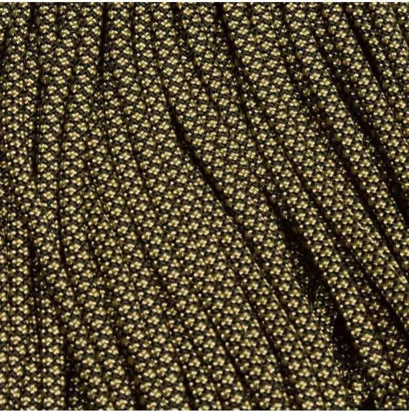 550 Paracord Black with Gold Diamonds Made in the USA Nylon/Nylon (100 FT.) - Paracord Galaxy