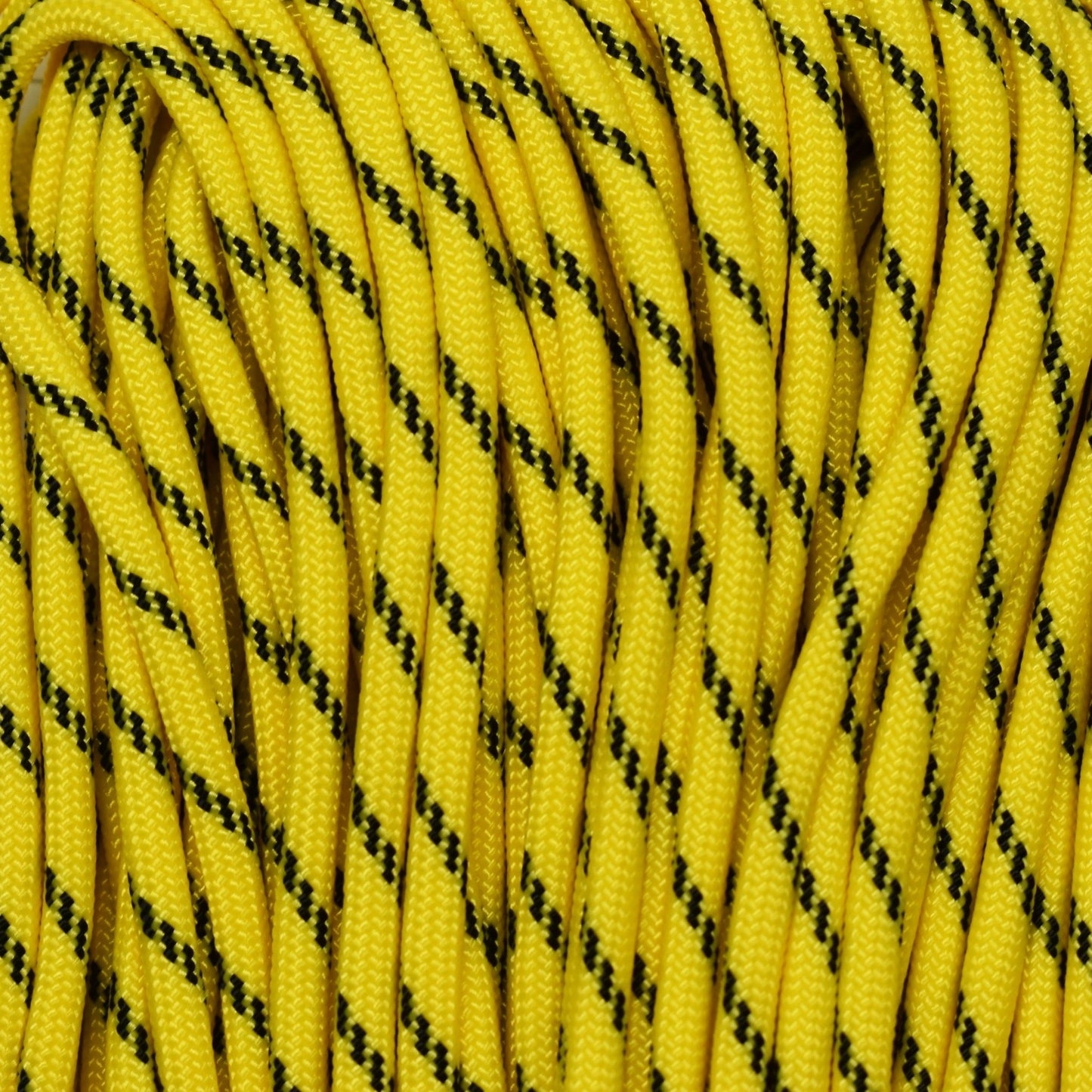 550 Paracord Canary Yellow with Black Tracer Made in the USA Nylon/Nylon - Paracord Galaxy