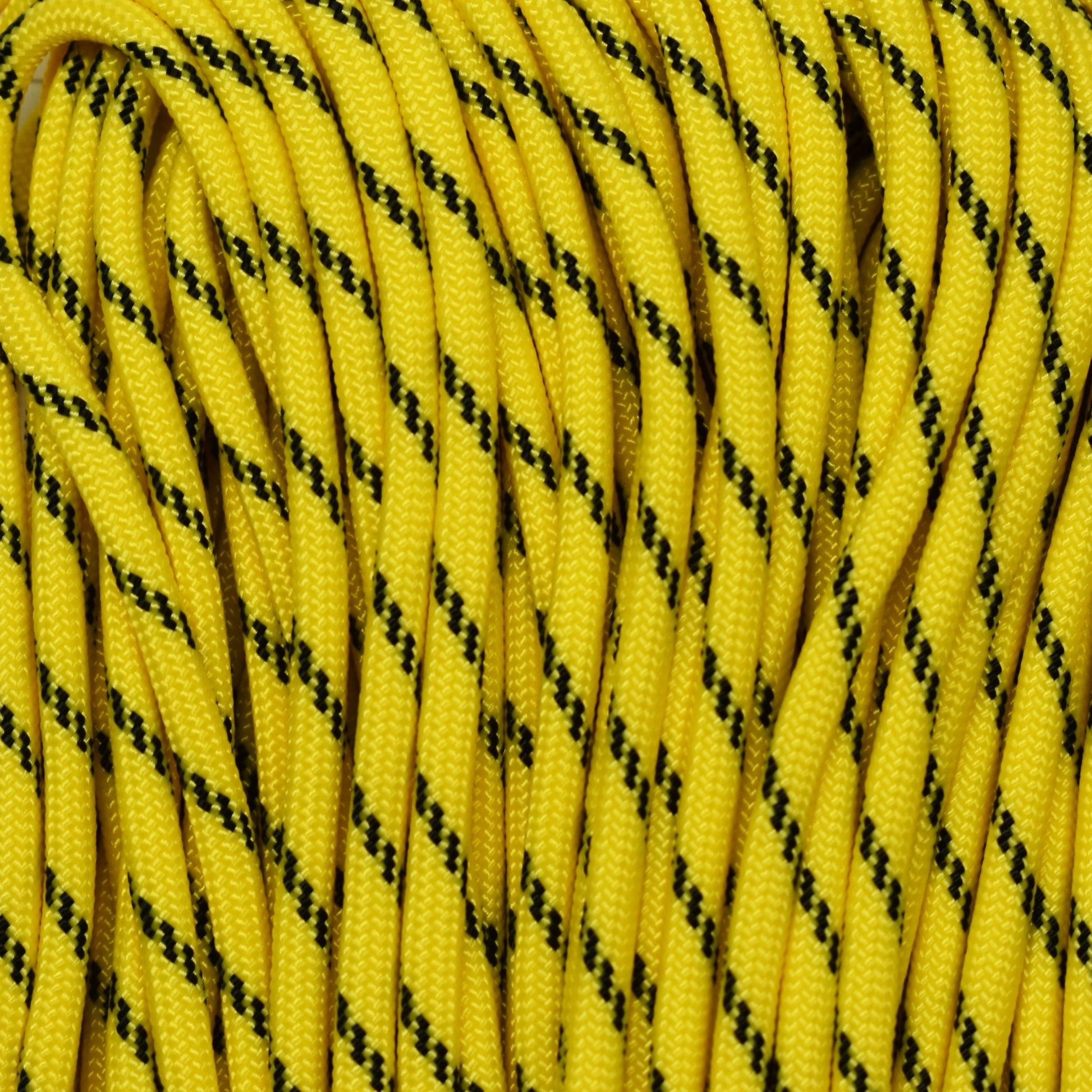 550 Paracord Canary Yellow with Black Tracer Made in the USA Nylon/Nylon - Paracord Galaxy