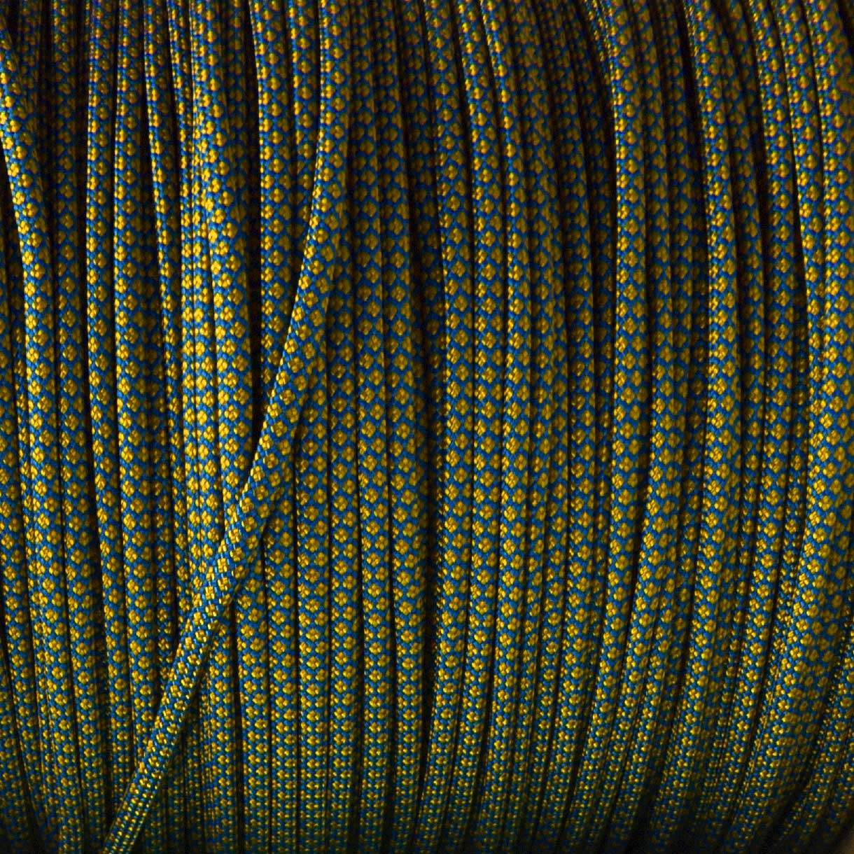 550 Paracord Caribbean with Goldenrod Diamonds Made in the USA Nylon/Nylon (100 ft)