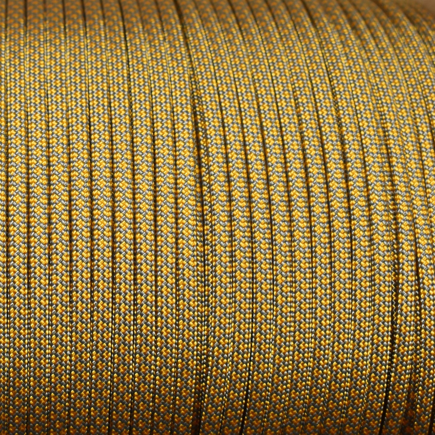 550 Paracord Charcoal Gray with Goldenrod Diamonds Made in the USA Nylon/Nylon (1000 FT.) - Paracord Galaxy