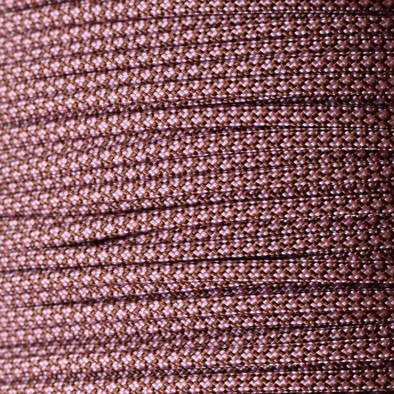 550 Paracord Chocolate with Lavender Diamonds Made in the USA Nylon/Nylon (1000 FT.) - Paracord Galaxy