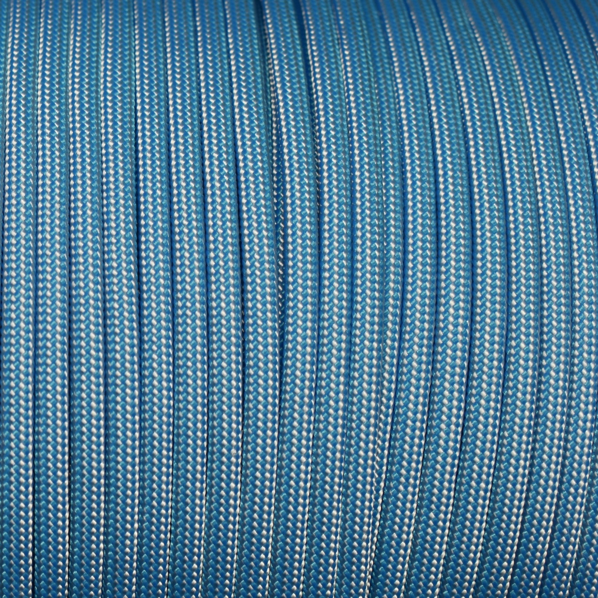 550 Paracord Colonial Blue and White Stripes Made in the USA Nylon/Nylon (1000 FT.) - Paracord Galaxy