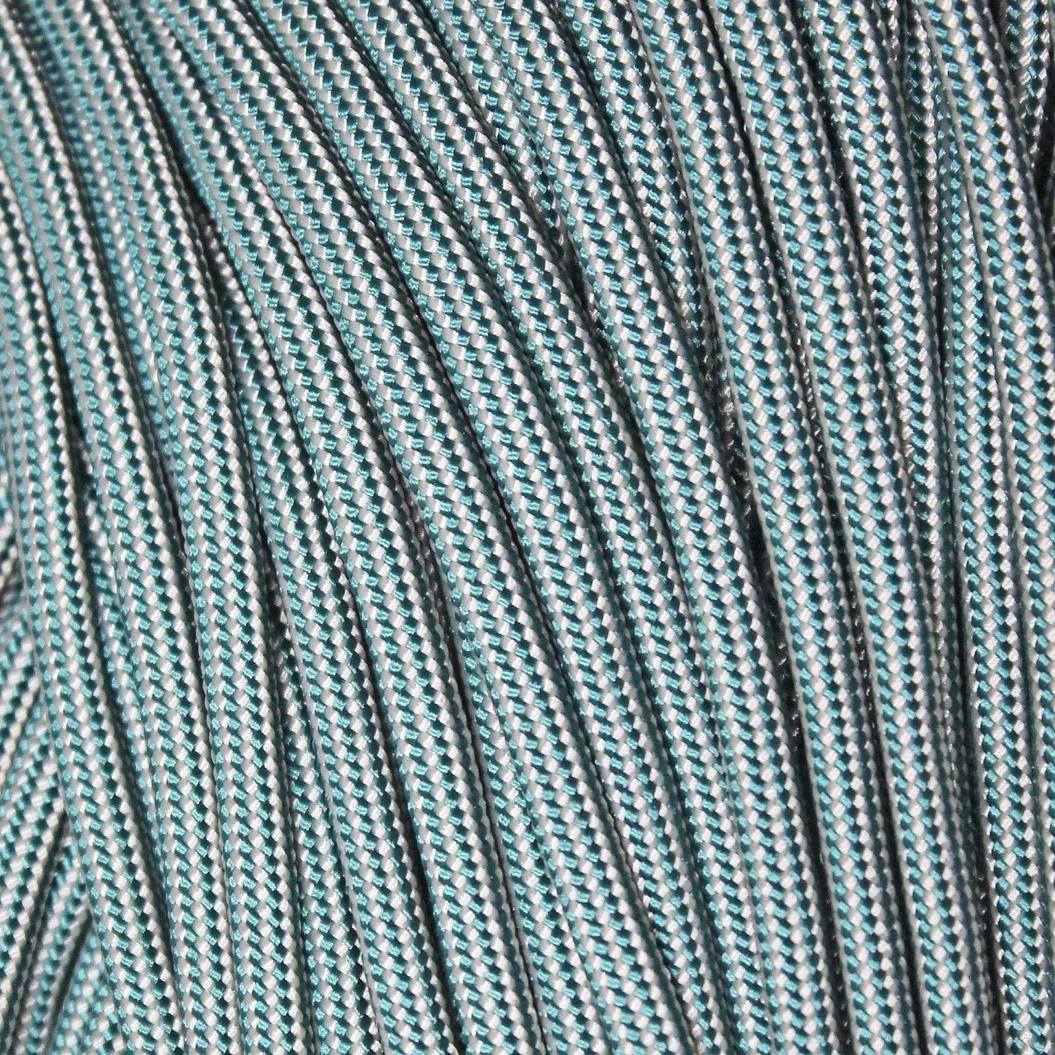 550 Paracord Cream and Teal Stripes Made in the USA Nylon/Nylon (100 FT.) - Paracord Galaxy