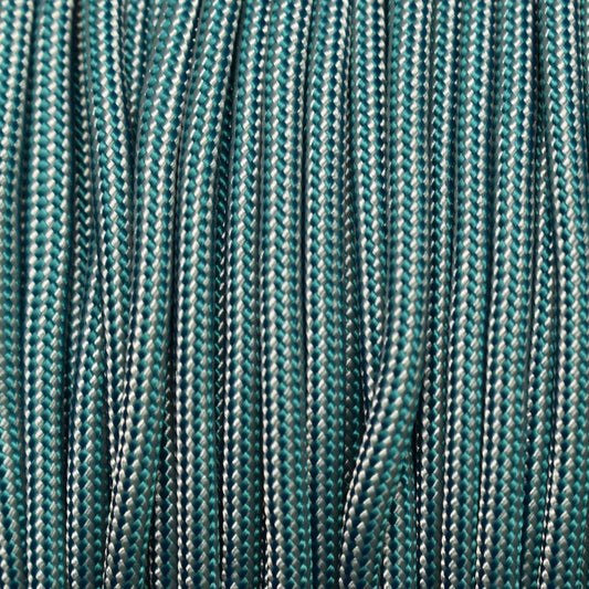 550 Paracord Cream and Teal Stripes Made in the USA Nylon/Nylon (1000 FT.) - Paracord Galaxy
