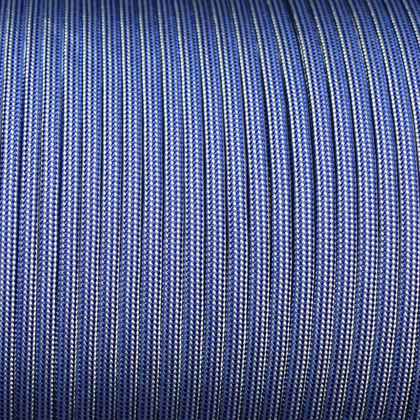 550 Paracord Electric Blue and Silver Stripes Made in the USA Nylon/Nylon (1000 FT.) - Paracord Galaxy