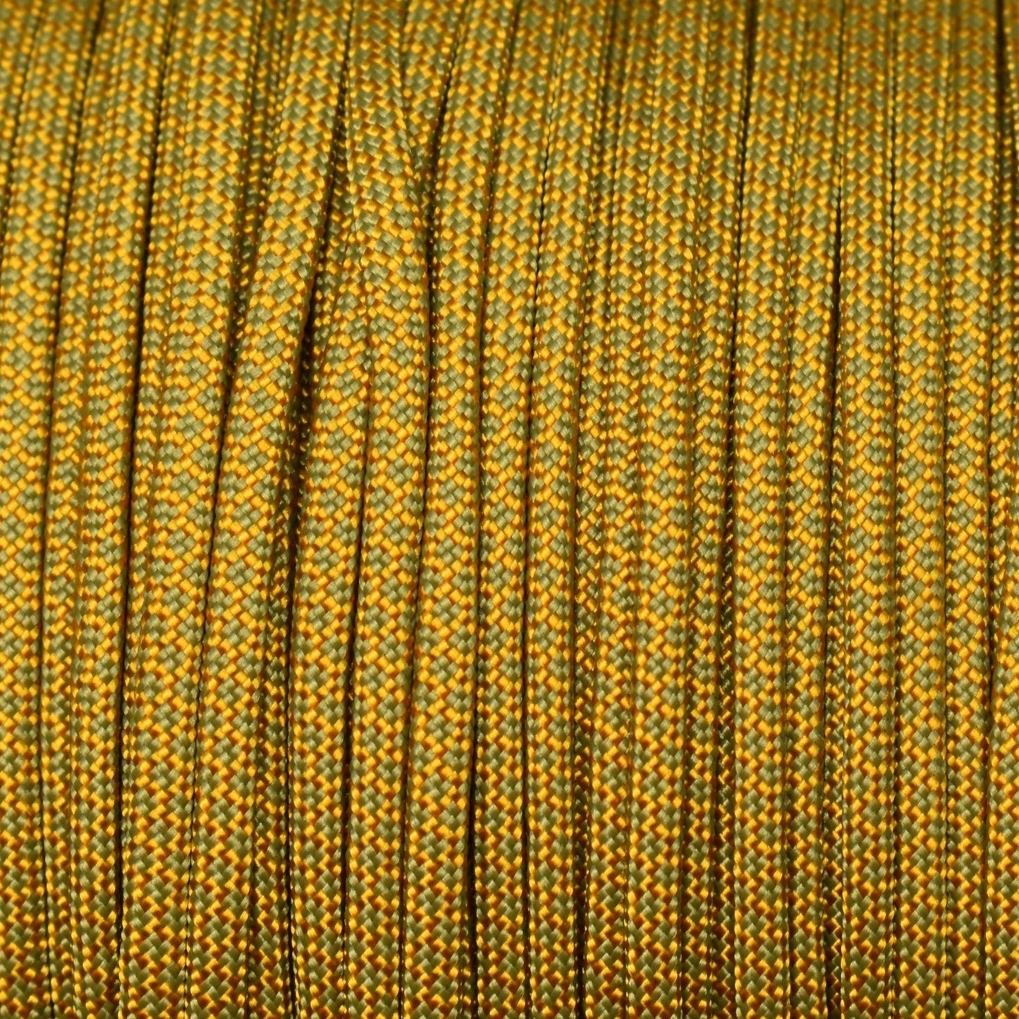 550 Paracord Goldenrod with Moss Diamonds Made in the USA Nylon/Nylon (1000 FT.) - Paracord Galaxy