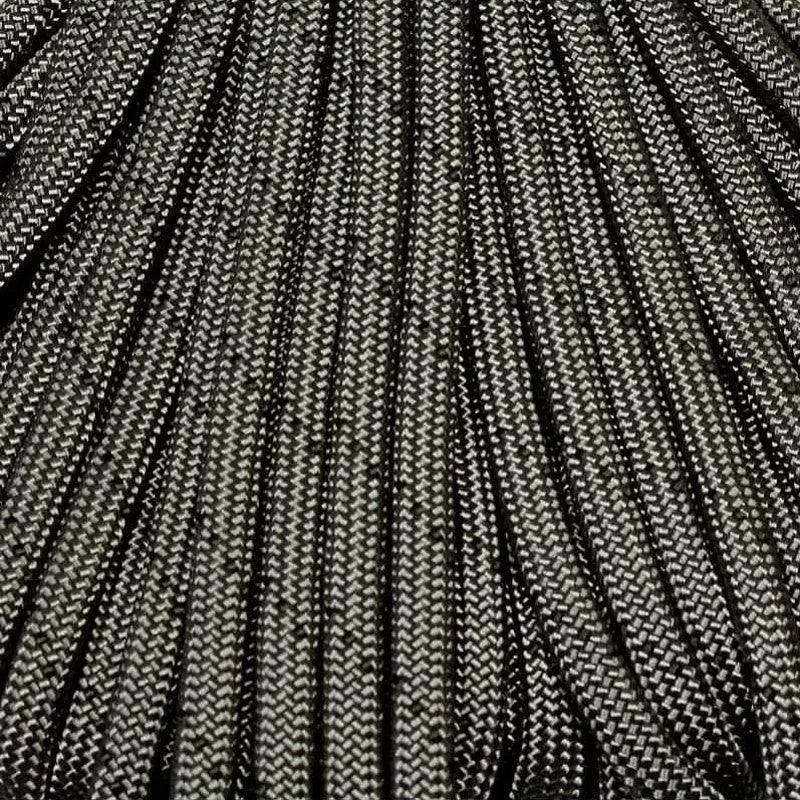 550 Paracord Graphite with Dotted Black Spiral Made in the USA Polyester/Nylon (100 FT.) - Paracord Galaxy