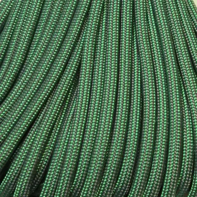 550 Paracord Green and Graphite Stripes Made in the USA Polyester/Nylon (100 FT.) - Paracord Galaxy