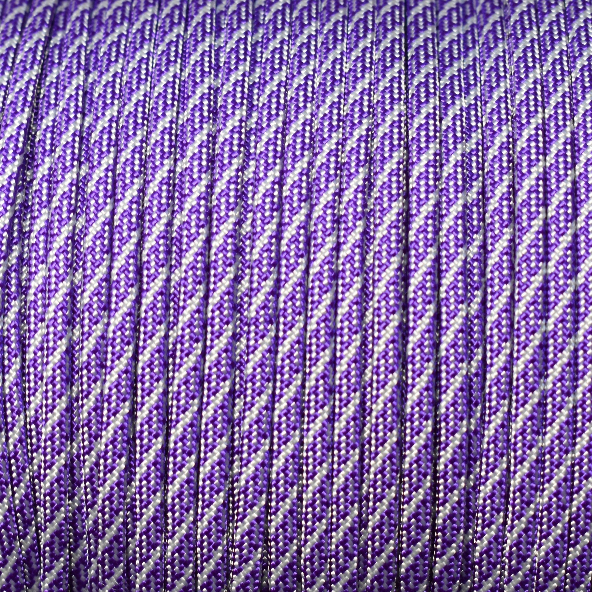 550 Paracord Helix Acid Purple with Silver Made in the USA Nylon/Nylon (1000 FT.) - Paracord Galaxy