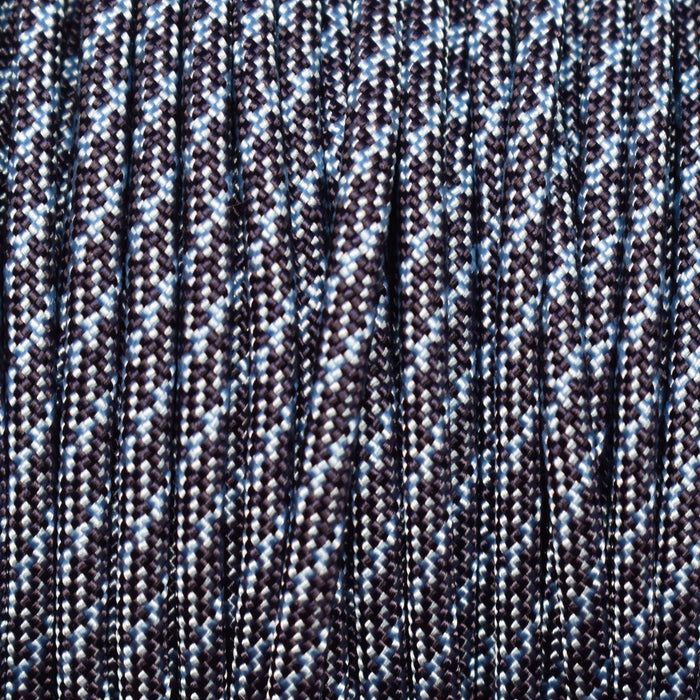 *550 Paracord Helix Black w/Baby Blue Made in the USA Nylon/Nylon (1000 FT.) - Paracord Galaxy
