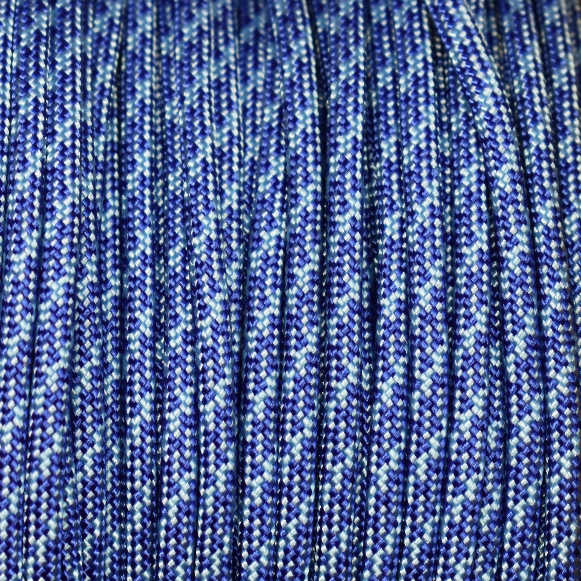 *550 Paracord Helix Electric Blue w/Baby Blue Made in the USA Nylon/Nylon (1000 FT.) - Paracord Galaxy