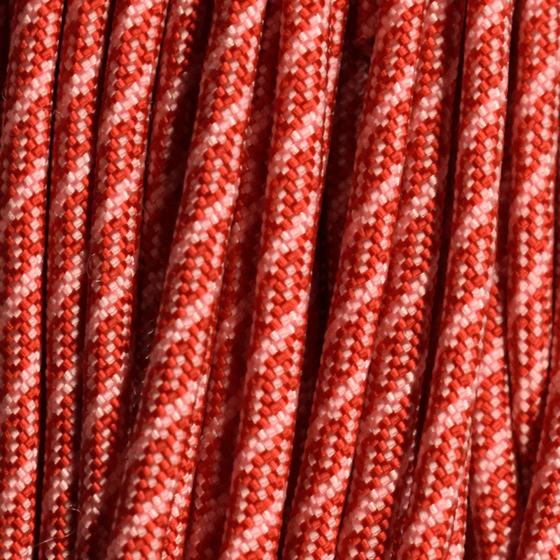 550 Paracord Helix Imperial Red with Rose Pink Made in the USA Nylon/Nylon (100 FT.) - Paracord Galaxy